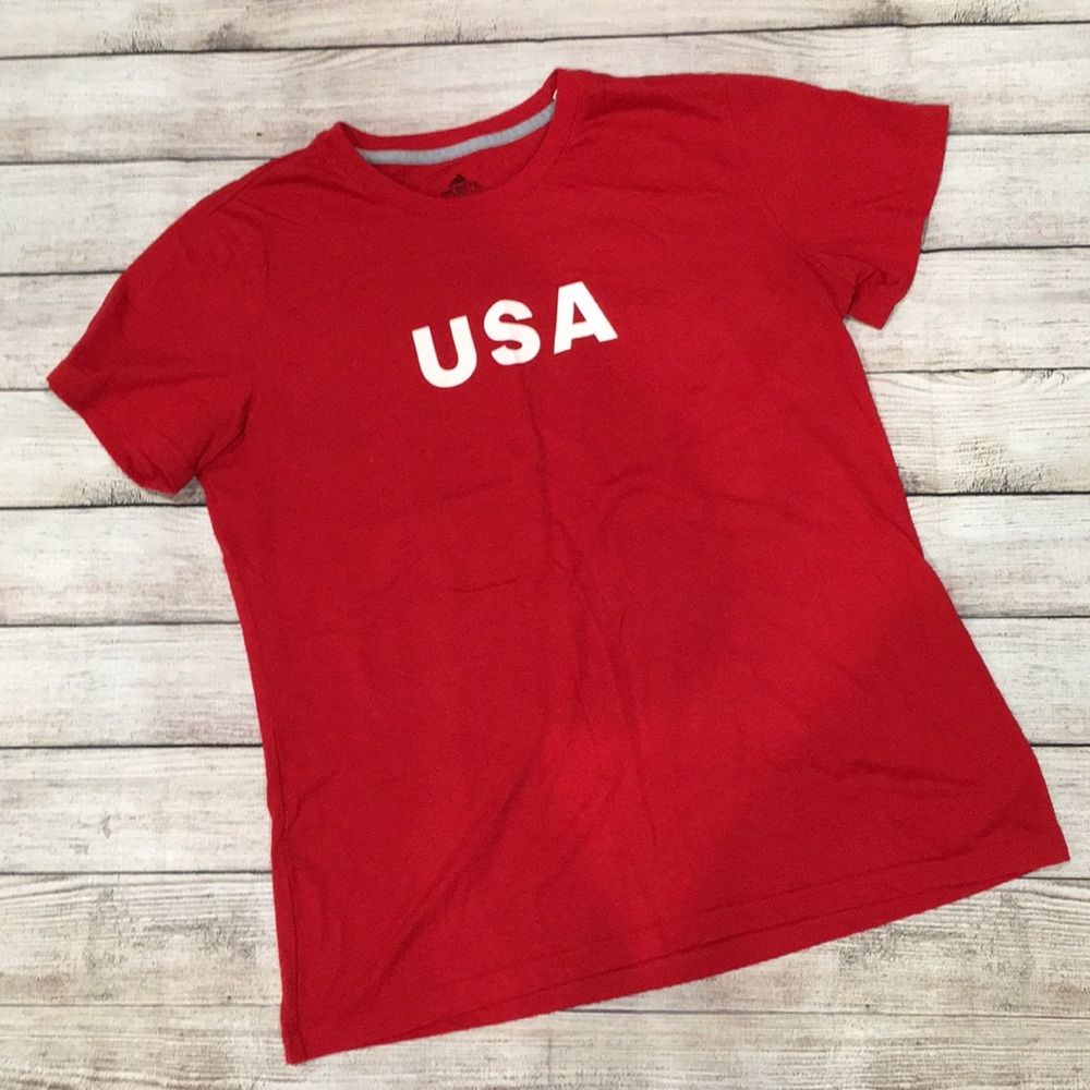 Red Adidas USA T-shirt